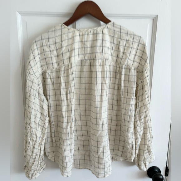 Madewell meadow shirt in window pane size M - Picture 4 of 5